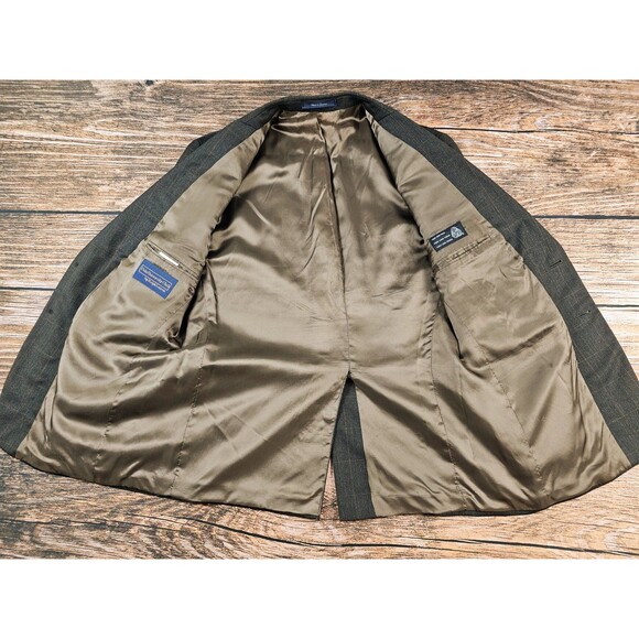 Polo University Mens 40S Brown Widowpane 2-Btn Blazer Jacket Sport Coat Wool EUC - Picture 6 of 12